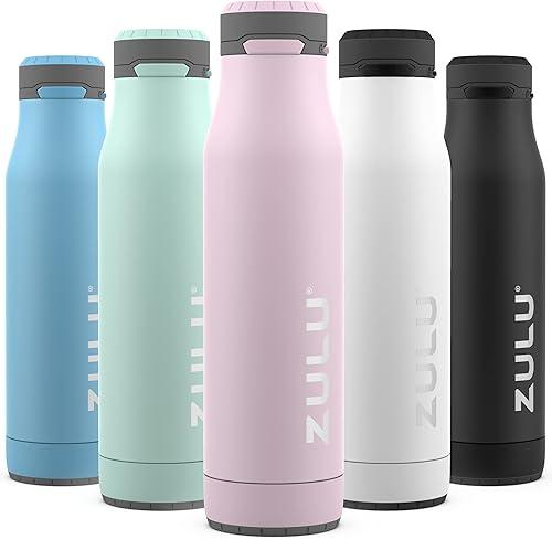 ZULU Ace Vacuum Insulated Stainless Steel Water Bottle with Chug Spout, Leak-Proof Locking Lid and Removable Base for School, Backpack, Sports, Gym, Travel