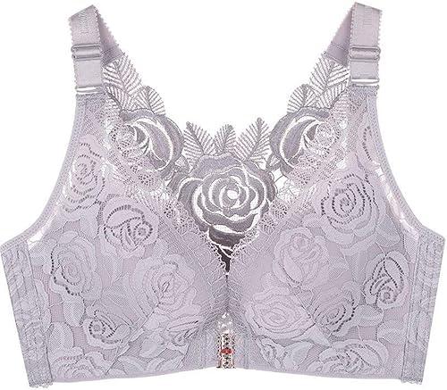 Floral Secrets Comfort Rose Bra for Womens, Front Closure Lace Comfy No Wire Bras Push Up Wire-Free & Seamless Bra