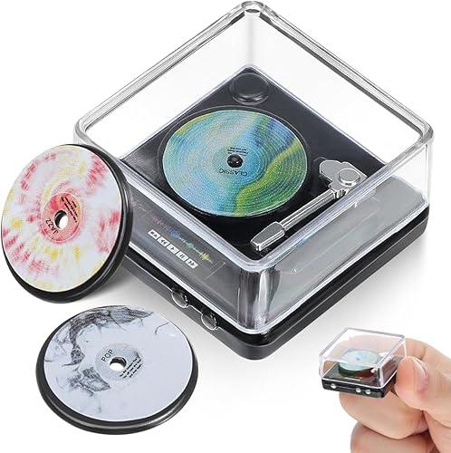 VOSAREA 1 Set Dollhouse Cd Player Model: Mini Record Player with Records for Dollhouse - Tiny House Furniture Decoration for Setup