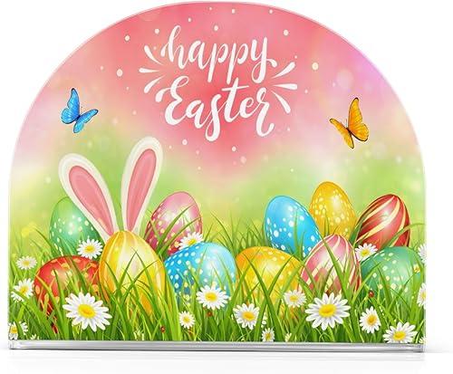 Easter Eggs Grass Butterflies Spring Flowers Napkin Holder for Tables Paper Cocktail Napkin Holders for Kitchen Dinning,Acrylic Dinner Napkin Dispenser for Restaurant Home Decor Bar Accessories 1 Pack