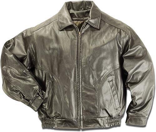 REED EST. 1950 Men’s Luxury All American Bomber Jacket – Union Made in USA Naked Cowhide Leather Classic Fit