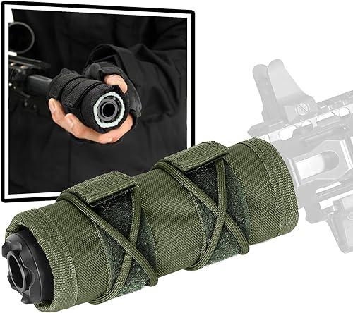 4/5/6/7/9 Inch Tactical Suppressor Cover - Upgrade Burnproof Microfiber & Silicon Lining Heat Shield Sleeve for Hunting Shooting WarGame Airsoft Gear