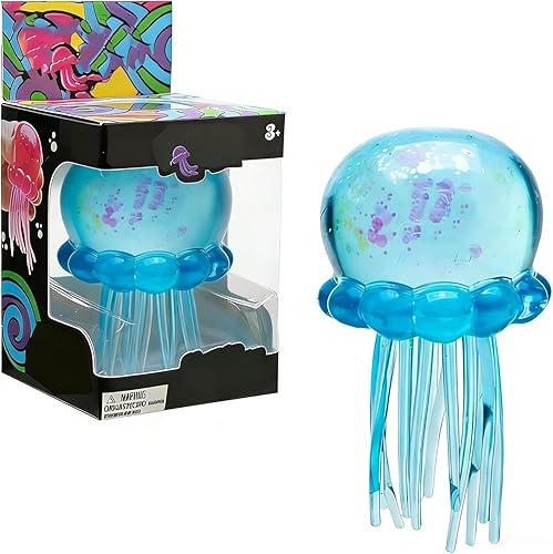 Nee doh Jellyfish Stress Relief Squeeze Ball,Ultra Moldable Malt Sugar Filling for Solid Sensory Grip,Slow Rise Tension Reducer,Soft Desk Accessory for Anxiety & Focus