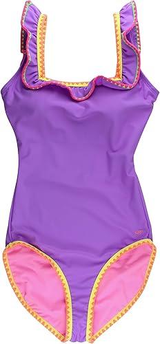 RuffleButts Women's UPF50+ Family Matching Crochet Ruffle One Piece Swimsuit