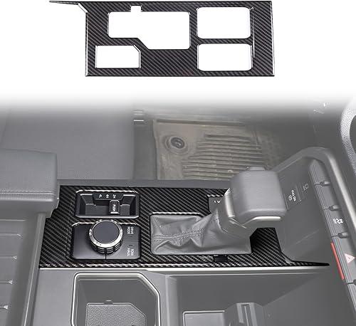 Central Control Gear Shift Panel Trim Cover Compatible with Toyot@ Tundra/Sequoia 2022-2025 Car Gear Shift Control Anti-Scratch Panel Protection Cover Decorative (Carbon fiber grain, With 4WD)