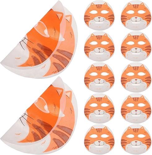 SOIMISS 50pcs Cat Animal Character Facial Sheet Masks Moisturizing Spa Face Pack for Skin Care and Beauty Treatment at Home
