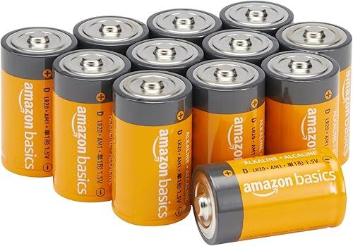 Amazon Basics 12-Pack D Cell Alkaline Batteries, 1.5 Volt, 5-Year Shelf Life, Long-Lasting Power, Reliable for Clocks and Emergency Use — 15% off