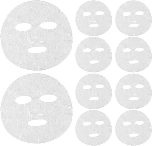 Cotton Face Mask Sheets 10pcs Pre-cut Facial Care Wrap Breathable Plant Spa Sheet Masks for Women Home Travel Skin Care