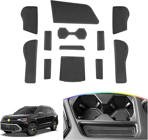 SKTU Door Slot Mat for 2022-2026 Volkswagen Taos Accessories Door Groove Gate Pad 12Pcs Fit 2022-2026 VW Taos Door Compartment Cup Center Console Liners 2024 2025 2026 Taos Floor Liners (Black)