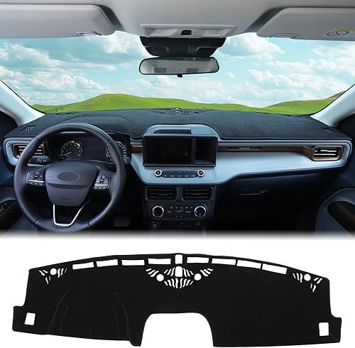 Aunginsy Car Dashboard Cover Mat Compatible with Ford Maverick 2022-2026, Pickup Dashboard Dash Cover Nonslip Black Mat Sun Pad Dash Carpet Sunshade Glare UV Rays Protector Car Interior Accessories