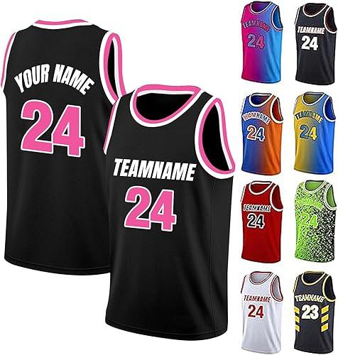 Custom Basketball Jersey Team Name Number Personalized Practice Shirt for Men Youth Kids Boys College University, S~4XL