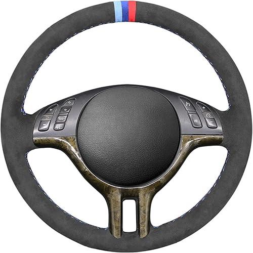 MEWANT Steering Wheel Cover for BMW 3 Series E46 E46/5 2000 2001 2002 2003 2001 2005 / X5 E53 2000-2001 Interior Accessories Hand-Stitched Steering Wheel Wrap