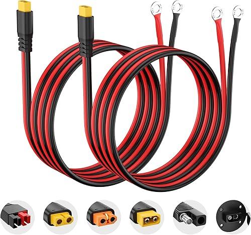 XT60 Male to O Ring Eyelet Terminal Plug Connector Cable 10AWG RC ESC Charger Side Power for RC Lipo Battery FPV Racing Drone(XT60 Male, 5FT, 10AWG, 2Pieces)