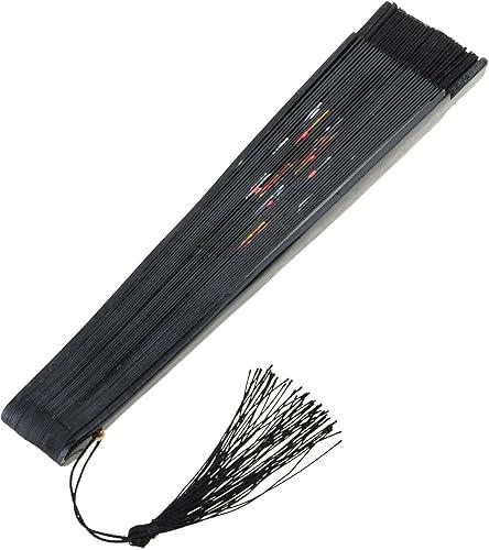 Flamenco, Double Pattern Handheld Spanish Dancing Fan with Flower Artwork Silk Folding Fan Folding Fan