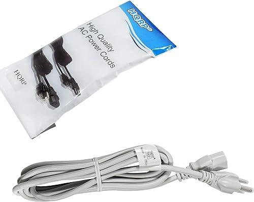 HQRP 10ft AC Power Cord Compatible with Sony Bravia KDL-26S3000 KDL-32S3000 KDL-40S3000 KDL-46S3000 KDL-32SL130 KDL-40SL130 KDL-26S3000 KDL-32S3000 KDL-40S3000 LCD TV Monitor Cable White, UL Listed