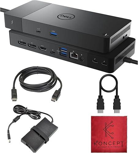 WD22TB4 Dell Thunderbolt 4 Dock 40Gbps USB-C/USB A - Dell Docking Station Dual Monitor with 180W, HDMI & DisplayPort Cable - Supports 4K Displays & Upto 3 Monitors (Renewed)