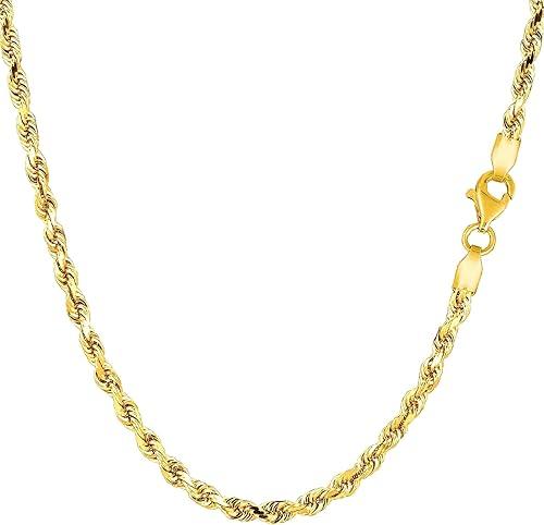 Jewelry Affairs 14K Yellow Gold Filled Solid Rope Chain Necklace, 3.2mm