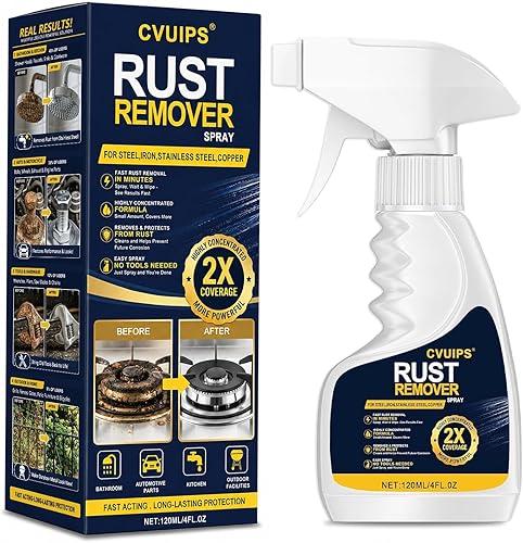 Rust Remover for Metal, Heavy Duty Rust Remover Spray, Fast-Acting Highly Concentrated Cleaner for Tools, Car Parts, Stainless Steel, Copper & Hardware, Easy Spray & Wipe, 4 fl oz