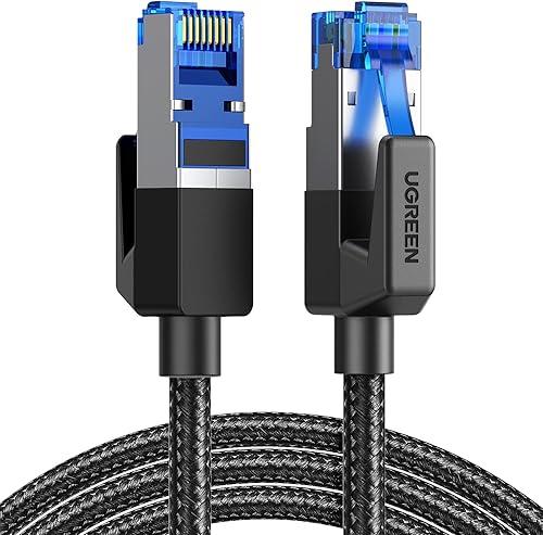 UGREEN Cat 8 Ethernet Cable 6FT, High Speed Braided 40Gbps 2000Mhz Network Cord Cat8 RJ45 Shielded Indoor Heavy Duty LAN Cables Compatible with Gaming PC PS5 PS4 PS3 Xbox Modem Router 6FT — 22% off