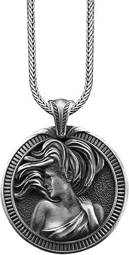 BySilverStone - Virgo Zodiac Sign Necklace, Unique Horoscope Lover Mens Silver Pendant Jewelry