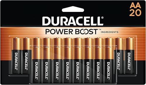 Duracell Coppertop AA Batteries with Power Boost Ingredients, 20 Count Pack Double A Battery with Long-lasting Power, Alkaline AA Battery for Household and Office Devices