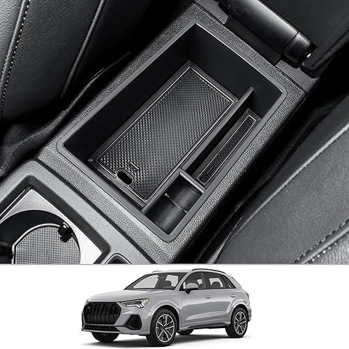 CDEFG 2019-2024 Q3 Center Console Organizer Compatible with 2019-2024 Q3 F3 Accessories Middle Console Organizer 2019-2024 Q3 Armrest Compartment Storage Box