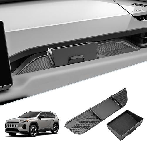 SKTU 2Pcs for 2026 Toyota RAV4 Center Console Organizer for 2026+ Toyota RAV4 (LE/SE/XLE Premium/Woodland/XSE/Limited) Co-Pilot Console Tray & ABS Drawer Storage Box 2026 RAV4 Accessories Rubber Tray