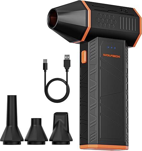 WOLFBOX MF50 Compressed Air Duster-110000RPM Super Power Electric Air Duster, 3-Gear Adjustable Mini Blower with Fast Charging, Dust Blower for Computer, Keyboard, House, Outdoor and Car