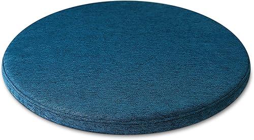 Detachable Cushion, Round Memory Foam Chair Pad, Non-Slip Design Soft Breathable Comfortable Seat Cushion, Suitable for Living Room, Dining Room, Office,With zipper, Washable -14x14inch- Dark Blue