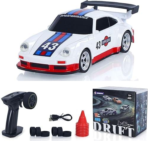 TOUCAN RC HOBBY 1/43 High Speed 2.4G Mini RC Drift Car Racing Vehicles 4WD Ready to Go Mini Car Model Radio Battery Lights for Ages 14+