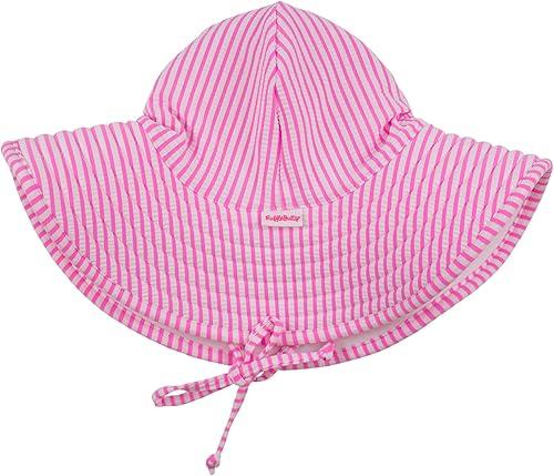 RuffleButts® Baby/Toddler Girls UPF 50+ Sun Protective Wide Brim Swimwear Sun Hat