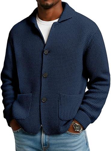 Men Casual Shirt Jacket Button Waffle Long Sleeve Quilted Shacket Lightweight Overshirt Style, M-3XL
