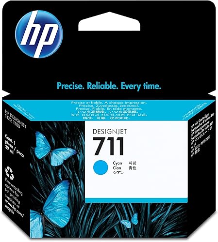 HP 711 Cyan 29-ml Genuine Ink Cartridge (CZ130A) for DesignJet T530, T525, T520, T130, T125, T120 & T100 Large Format Plotter Printers — 19% off