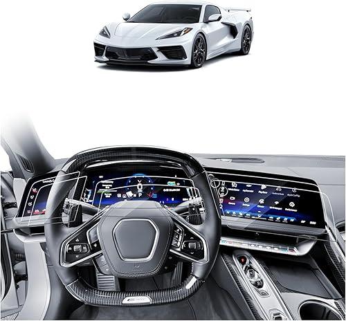 SKTU 6PCS for 2026 Chevy Corvette Screen Protector for 2026+ Chevy Corvette (Stingray/E-Ray/Z06/ZR1/ZR1X) 12.7-Inch Central & 14-Inch Instrument Cluster & 6.6-Inch Auxiliary Touchscreen 2026 Chevy Corvette Accessories Screen Cover [Anti-Scratch&Glare, Ultra HD]