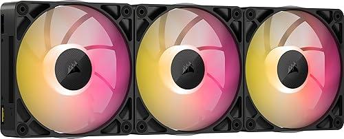 CORSAIR iCUE Link RX120 MAX RGB 120mm PWM Thick Fans with iCUE Link System Hub – High-Static Pressure – Magnetic Dome Bearing – Triple Pack – Black