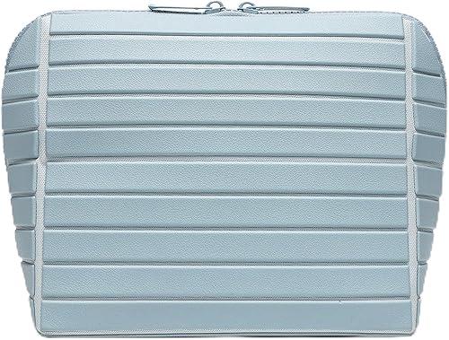Parallel Traveler Makeup Bag with Fold-Down Design, Adjustable Dividers, Large Capacity Vertical Makeup Organizer Bag, Waterproof Cosmetic Toiletry Bag for Travel & Daily Use (Blue)