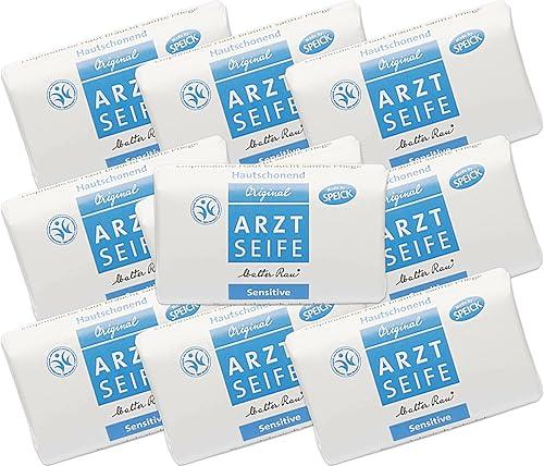 10x100g The doctor's Skin-friendly Soap Sensitive - With pure Beeswax and Buttermilk powder for heavily stressed skin - Vegan, Germany