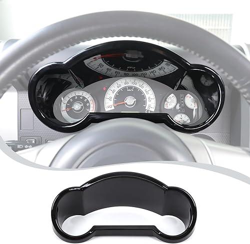 Car ABS Center Console Dial Dash Board Decorative Frame Fit for Toyota FJ Cruiser 2007-2021 Dashboard Panel Trim Cover Accessories (Glossy black)