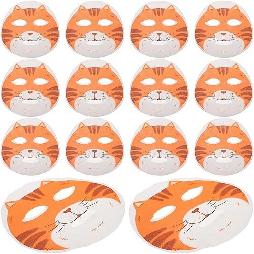 50pcs Animal Cat Face Mask Sheets Printed Facial Mask Sheets for Spa Beauty Skin Care Treatment for Women and Party Use