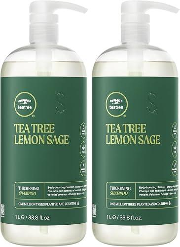 Tea Tree Lemon Sage Thickening Shampoo, Builds Body + Boosts Volume, For Fine Hair