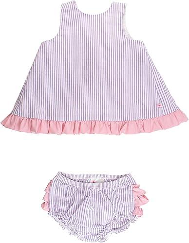 RuffleButts Baby/Toddler Girls Swing Top & Bloomer Coordinated Set