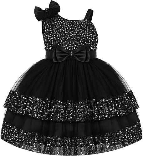IBTOM CASTLE Girls Birthday Dress Sequin Tiered Tulle Tutu Party Flower Girl Wedding Toddler Pageant Formal Prom Gown