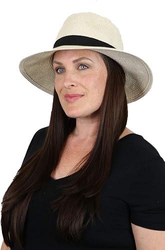 Hats Scarves & More Sun Hat for Woman 3 Inch Brim Fedora 50+ UPF Adjustable Packable Travel Hat Sedona