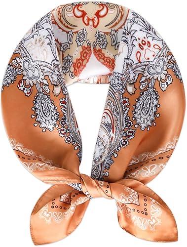 Relang Fashion Silk Satin Head Scarf for Women Hair Bandana Hair Scarf Wrap Neck Scarf for Women 27.5×27.5 inches