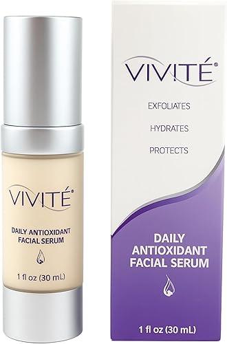 Vivite Daily Antioxidant Facial Serum, 1 fl oz, Anti-Aging Skin Treatment, Exfoliating and Hydrating
