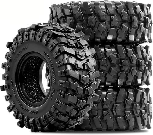 STMU 0.7" Cling On RC Crawler Tires 40x16mm Fits Axial SCX30 Redcat Ascent-32 1/30 1/32 RC Cars Compatible with 0.7" Beadlock Wheels (0.7Tires)