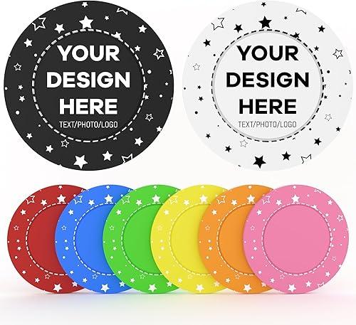 100 Custom Plastic Poker Chips, Personalized Tokens with Logo or Image, Double-Sided UV Printing, 8 Colors for Bar, Party, Corporate Gifts, and Events