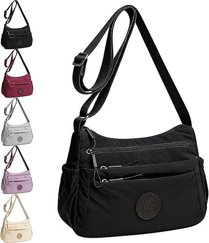 Solid Color Fashionable Multi-pocket Zipper Crossbody Bag for Women - Lightweight & Waterproof Shoulder Bag