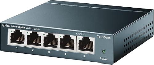 TP-Link TL-SG105, 5 Port Gigabit Unmanaged Ethernet Switch, Network Hub, Ethernet Splitter, Plug & Play, Fanless Metal Design, Shielded Ports, Traffic Optimization — 27% off