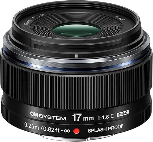 OM System M.Zuiko Digital 17 mm F1.8 II Wideangle Lens, Fast Fixed Focal Length for Micro Four Thirds System Cameras (OM System, Olympus OM-D and Pen, Panasonic G-Series), Black